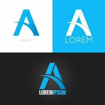 Letter A logo design icon set background Stock Illustration
