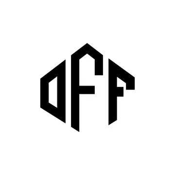 OFF letter logo design with polygon shape. OFF polygon and cube shape logo .. Stock Illustration