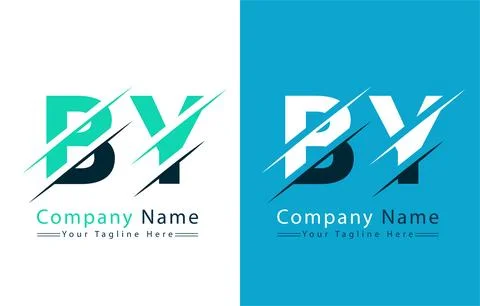 BY Letter Logo Design Template. Vector Logo Illustration Stock Illustration
