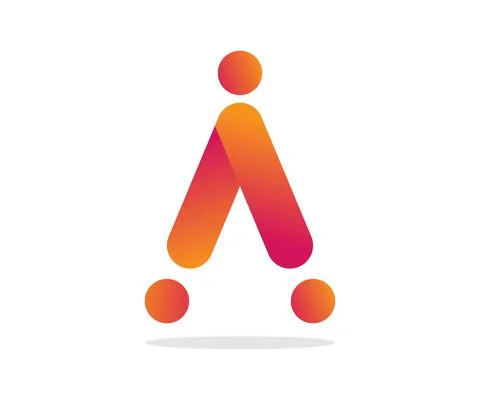 Letter A logo design vector illustrator, logo with dots design 스톡 일러스트