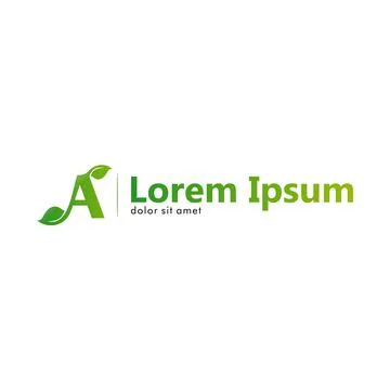 A letter logo with a green leaf theme Stock Illustration