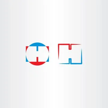 Letter logo h icon vector blue red logotype 스톡 일러스트