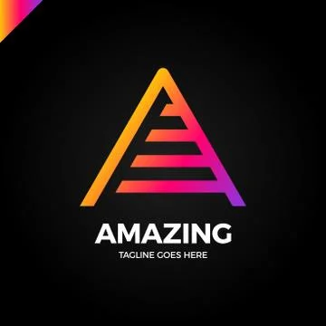 Letter A logo icon design template elements Illustrazione stock