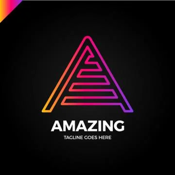 Letter A logo icon design template elements イラスト素材