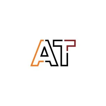 AT Letter logo icon design template elements 스톡 일러스트