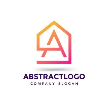 A letter logo Icon monogram for real estate Illustrazione stock