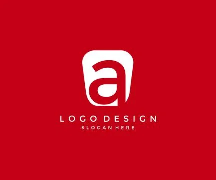 Letter A Logo inside modern abstract shape Stock Illustration