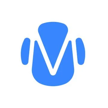 Letter logo modern abstract blue icon of letter M for font logo Stock Illustration