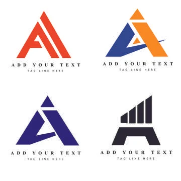 Letter A Logo pack design Illustrazione stock