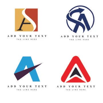 Letter A Logo pack design Illustrazione stock