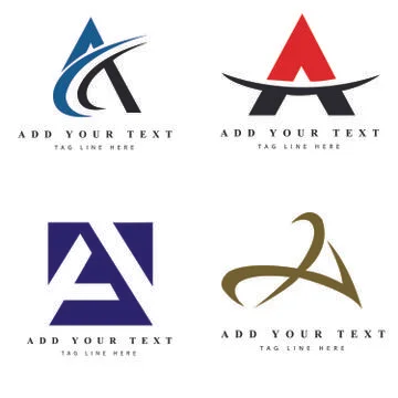 Letter A Logo pack design Illustrazione stock