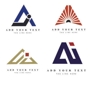 Letter A Logo pack design Illustrazione stock