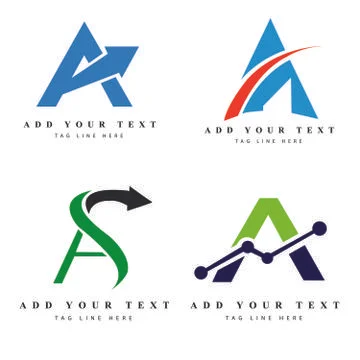 Letter A Logo pack design Illustrazione stock