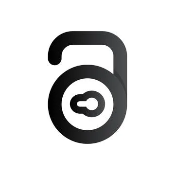 Letter A logo - With padlock concept Stock Illustration