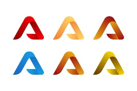 Letter A Logo Set Illustrazione stock