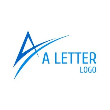 Letter A Logo with Swoosh. Stock Illustration