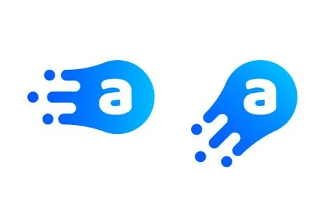 Letter A logo template of abstract liquid bubble shape for modern company. Ve Illustrazione stock