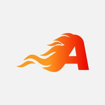 Letter A logo template with burning fire, easy to create and suitable for c.. Stock Illustration
