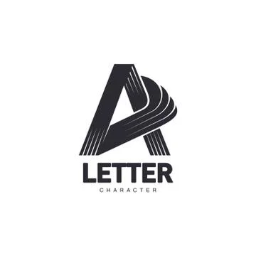 Letter A logo template with three-edged star middle Stock Illustration