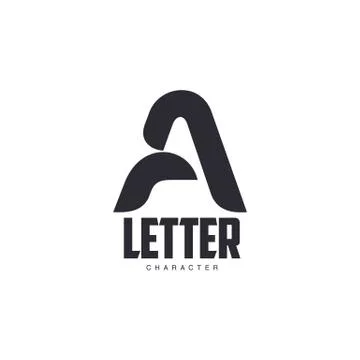 Letter A logo template with three-edged star middle Stock Illustration