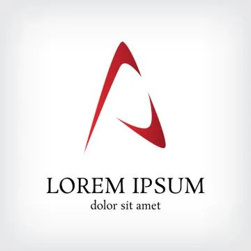 Letter "a" logo triangle style design template Stock Illustration