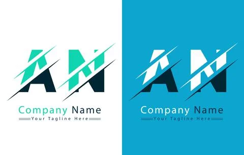 AN Letter Logo Vector Design Concept Elements Illustrazione stock