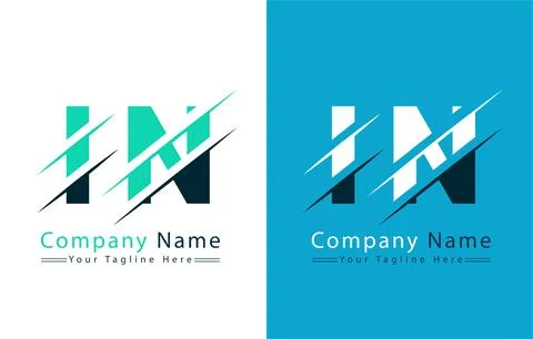 IN Letter Logo Vector Design Concept Elements Stock Illustration