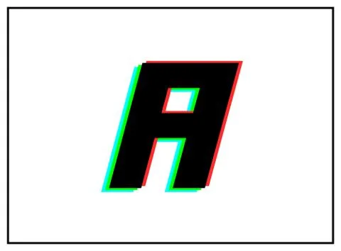 A letter logo, vector desing font .Dynamic, split-color, shadow of  number re Stock Illustration