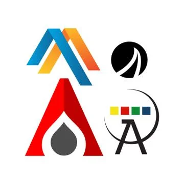 Letter A Logos a Modern triangle logo vector inspirations Stock Illustration