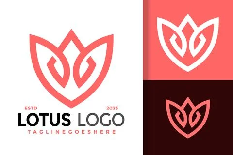 Letter A lotus flower logo vector icon illustration 스톡 일러스트
