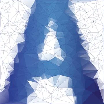 Letter A low poly design Stock Illustration