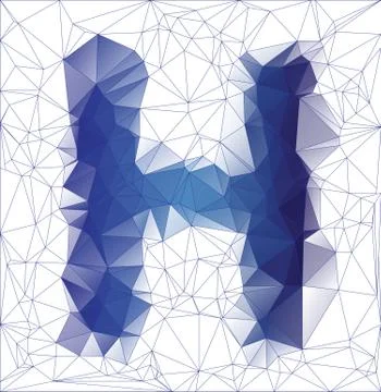 Letter A low poly Stock Illustration