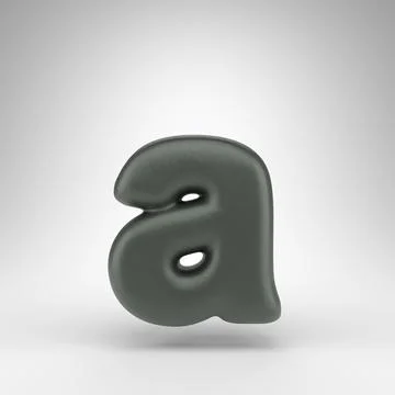 Letter A lowercase on white background. Anodized green 3D letter with matte t Stockillustratie