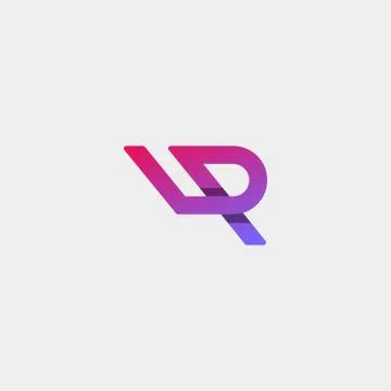 Letter LP LR Monogram Logo Design Minimal Stock Illustration