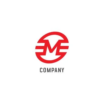 Letter M Alphabetic Logo Design Template, EM Abjad, Flat Simple &amp; Clean, Re.. Illustrazione stock