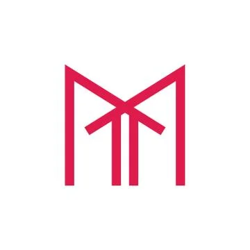 Letter m arrow up root home logo vector Stock Illustration