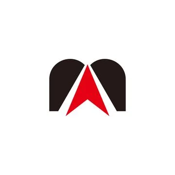 Letter m arrow slice up geometric logo vector Stock Illustration
