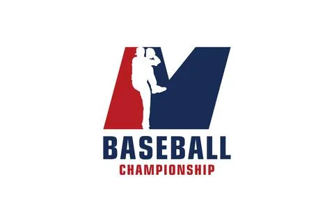 Letter M with Baseball Logo Design. Vector Design Template Elements for Spo.. Stock Illustration