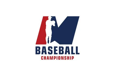 Letter M with Baseball Logo Design. Vector Design Template Elements for Spo.. イラスト素材