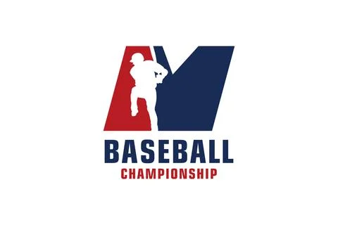 Letter M with Baseball Logo Design. Vector Design Template Elements for Spo.. Illustrazione stock