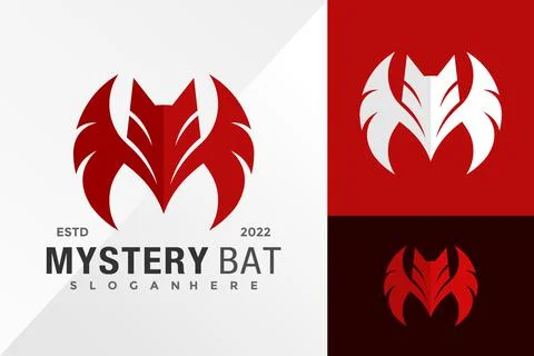 Letter M Bat Logo Design Vector illustration template 스톡 일러스트