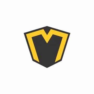 Letter m box shape logo vector Stock Illustration