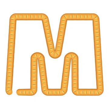 Letter m bread icon, cartoon style Stock Illustration