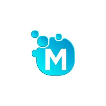 Letter m Bubble logo template or icon vector illustration Stock Illustration