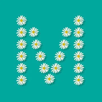 Letter M from chamomile Stock Illustration