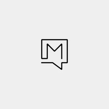 Letter M Chat Logo Template Vector Design Stock Illustration