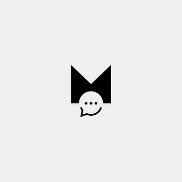 Letter M Chat Logo Template Vector Design Illustrazione stock
