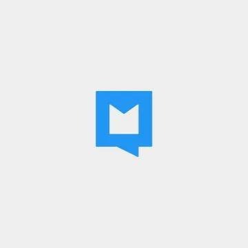 Letter M Chat Logo Template Vector Design Stock Illustration