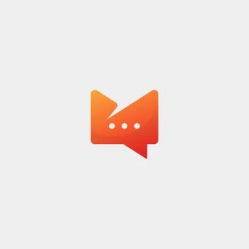 Letter M Chat Logo Template Vector Design Stock Illustration
