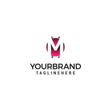 Letter M in circle shape logo design concept template Stock Illustration